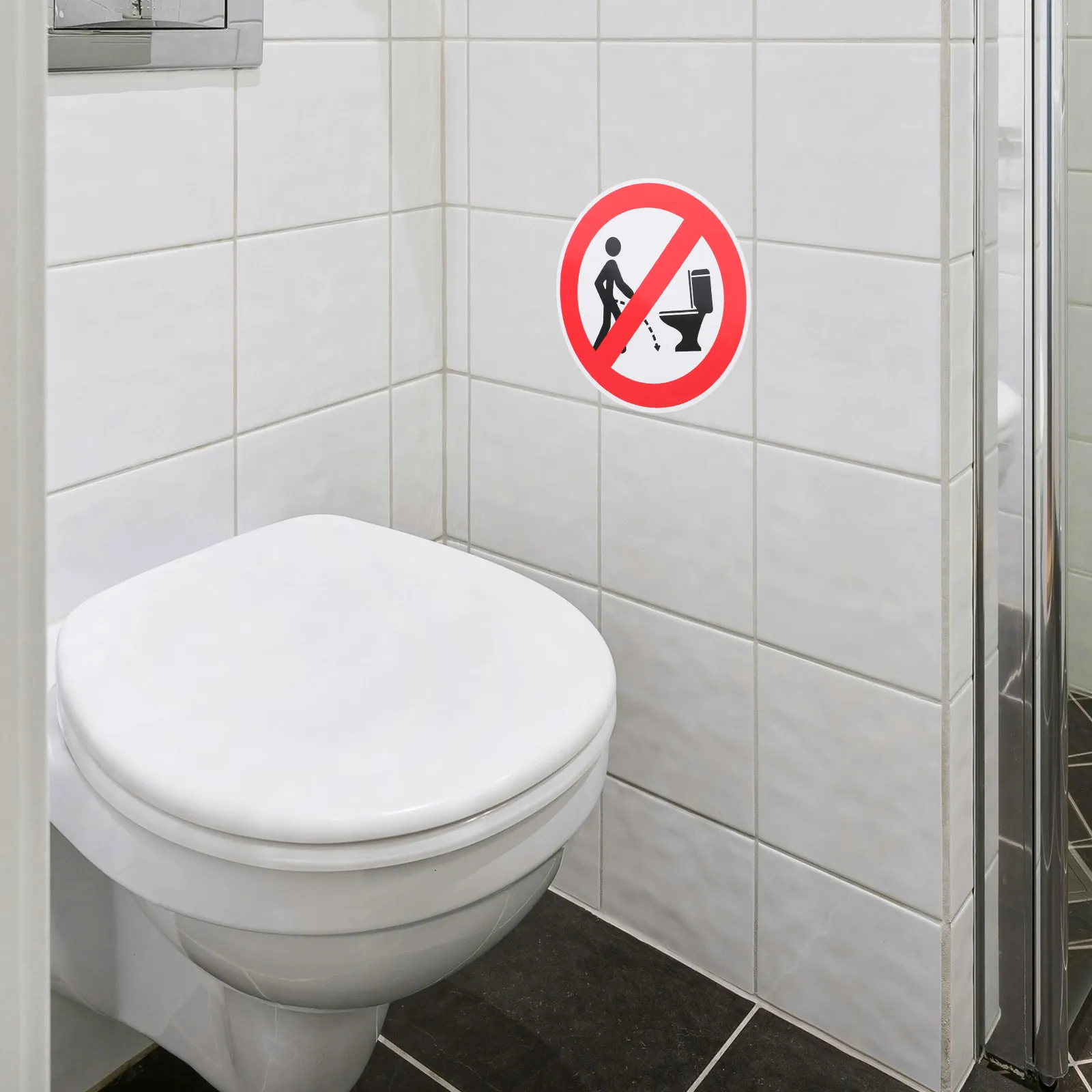 

8pcs Bathroom Stickers Waterproof PVC Toilet Signs Public Restrooms Do Not Flush Wipes Pee Target Enhance Cleanliness Awareness