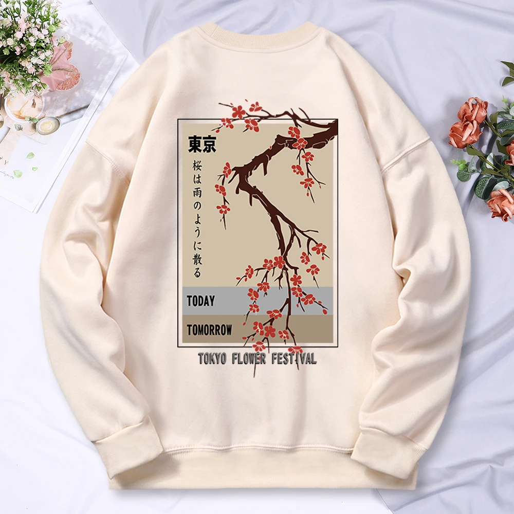 

Женская толстовка Today Tomorrow Tokyo Flower Festival, свободная толстовка с круглым вырезом, осенняя повседневная толстовка с графическим принтом Y2k