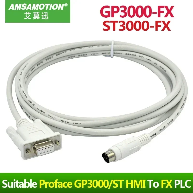 GP3000/ST-FX For Proface GP3000 ST3301 Series HMI Touch Panel CA3-CBLFX-01 to Mitsubishi FX PLC Cable