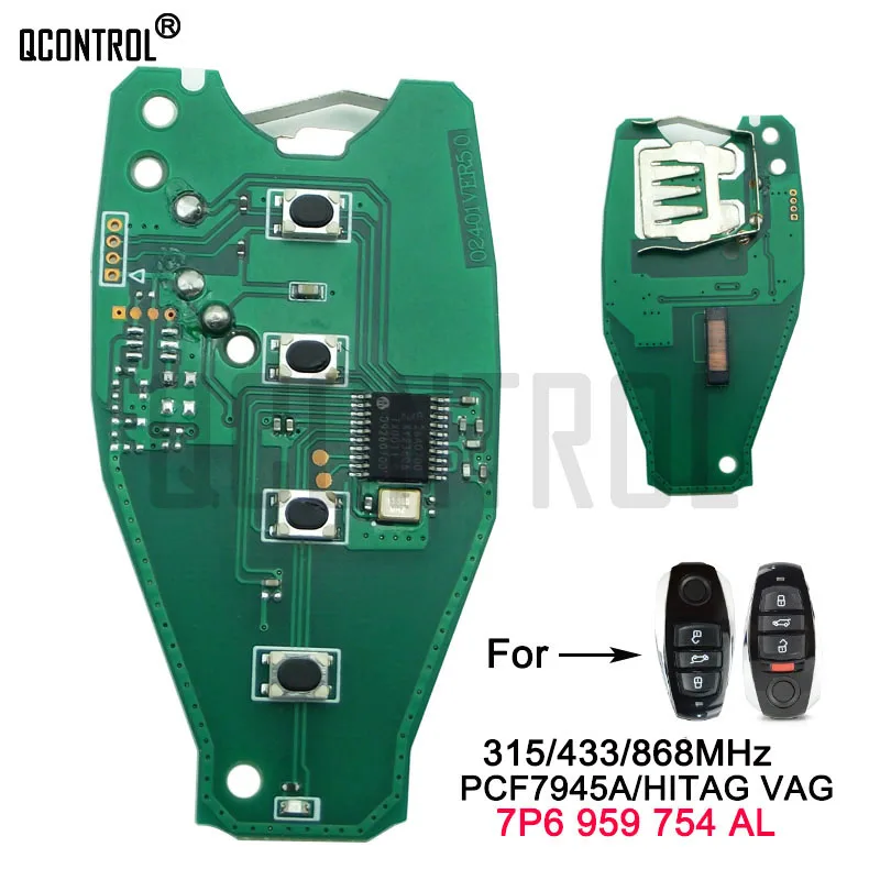 

QCONTROL Car Remote Key Electronic Circuit Board for 315/ 433/ 868MHz ID46 PCF7945/7953 Chip for Volkswagen Touareg 2010-2014