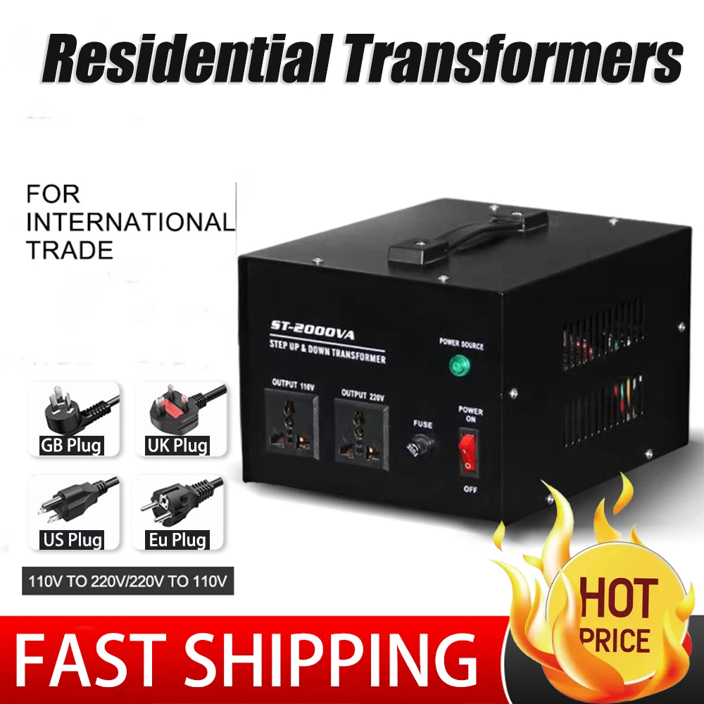 500W-5000W Household Intelligent Efficient 220V to 110V Step-Down Transformer 110V to 220V Step-Up Transformer Voltage Converter