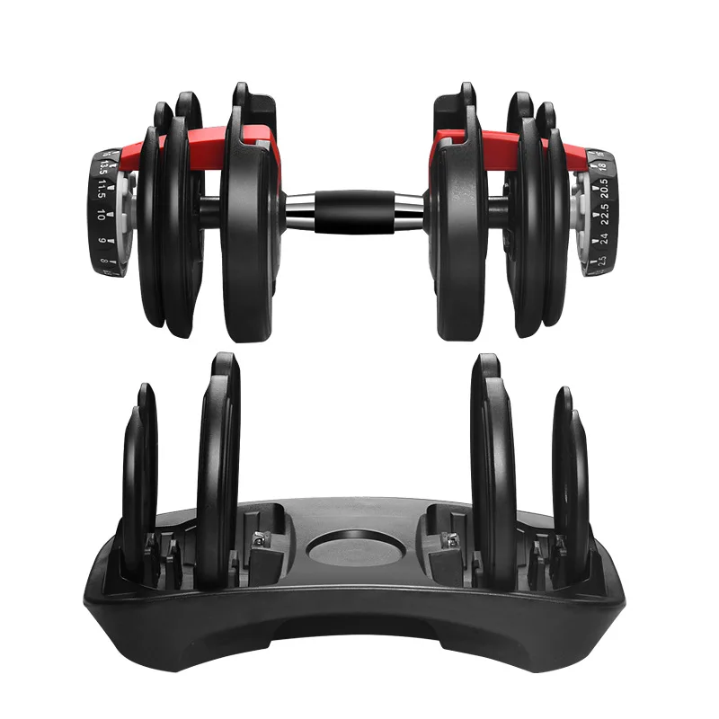 2.5-24 Kg Gym Automatic Quick Adjustment Dumbbell Set for Men and Women 52.5 Lbs Adjustable Dumbbell Level 15