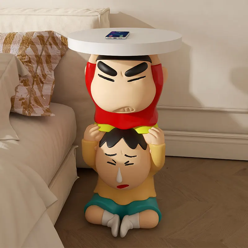 Crayon Shin-Chan 2026 New Luxury Creative Movable Round Top Side End Table Living Room Sofa Side Bedroom Entryway Bedside Gifts