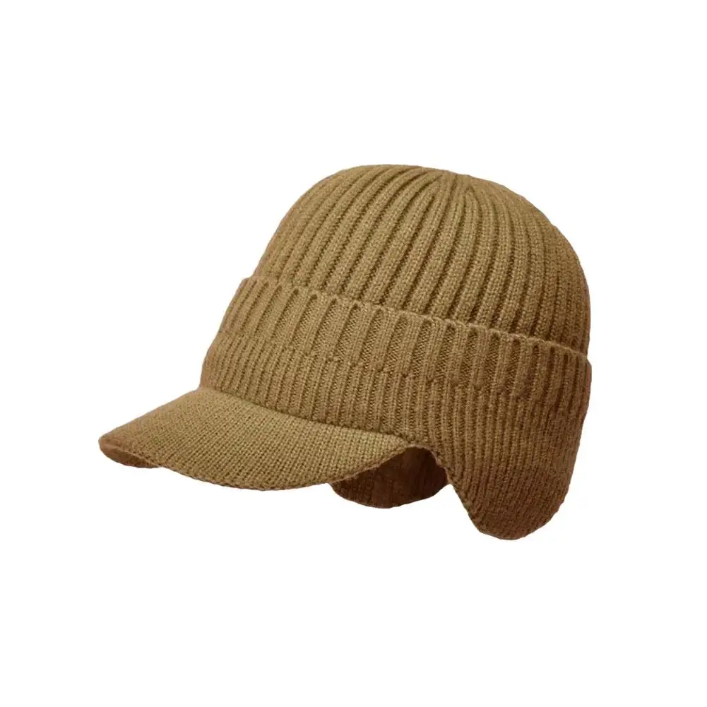 Gorro Protector de oreja para exteriores, gorra gruesa de punto para bicicleta, visera gruesa, lengua de punto de pato, gorra de béisbol para hombres, gorra a prueba de viento, Sca V4W7