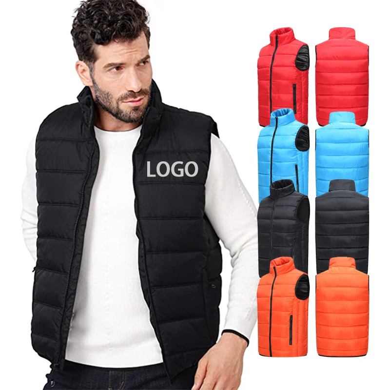 Mens Diy Vest Jacket Print Logo Warm Sleeveless Jackets Male High-Quality Casual Waistcoat Vest Plus Size Custom Brand Clothing