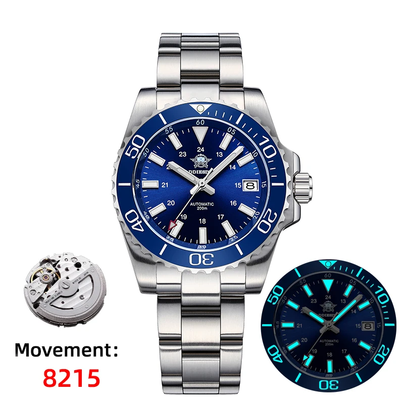 ADDIESDIVE Men's Watch New Japan 8215 Automatic Mechanical Watch Sapphire Stainless BGW9 Luminous 200m Waterproof Diver's Watch