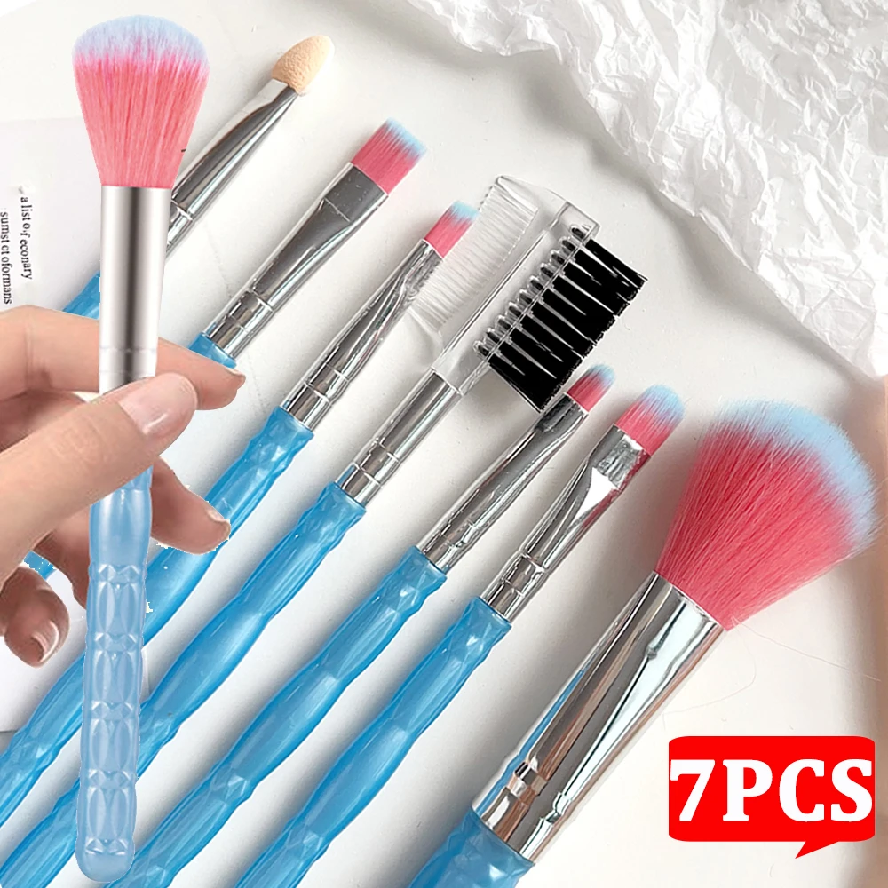 7pcs/set Eye Makeup Brushes Eyeshadow Foundation Blush Cosmetict Makeup Brush Evenly Apply Face Beauty Soft Make Up Tools Women