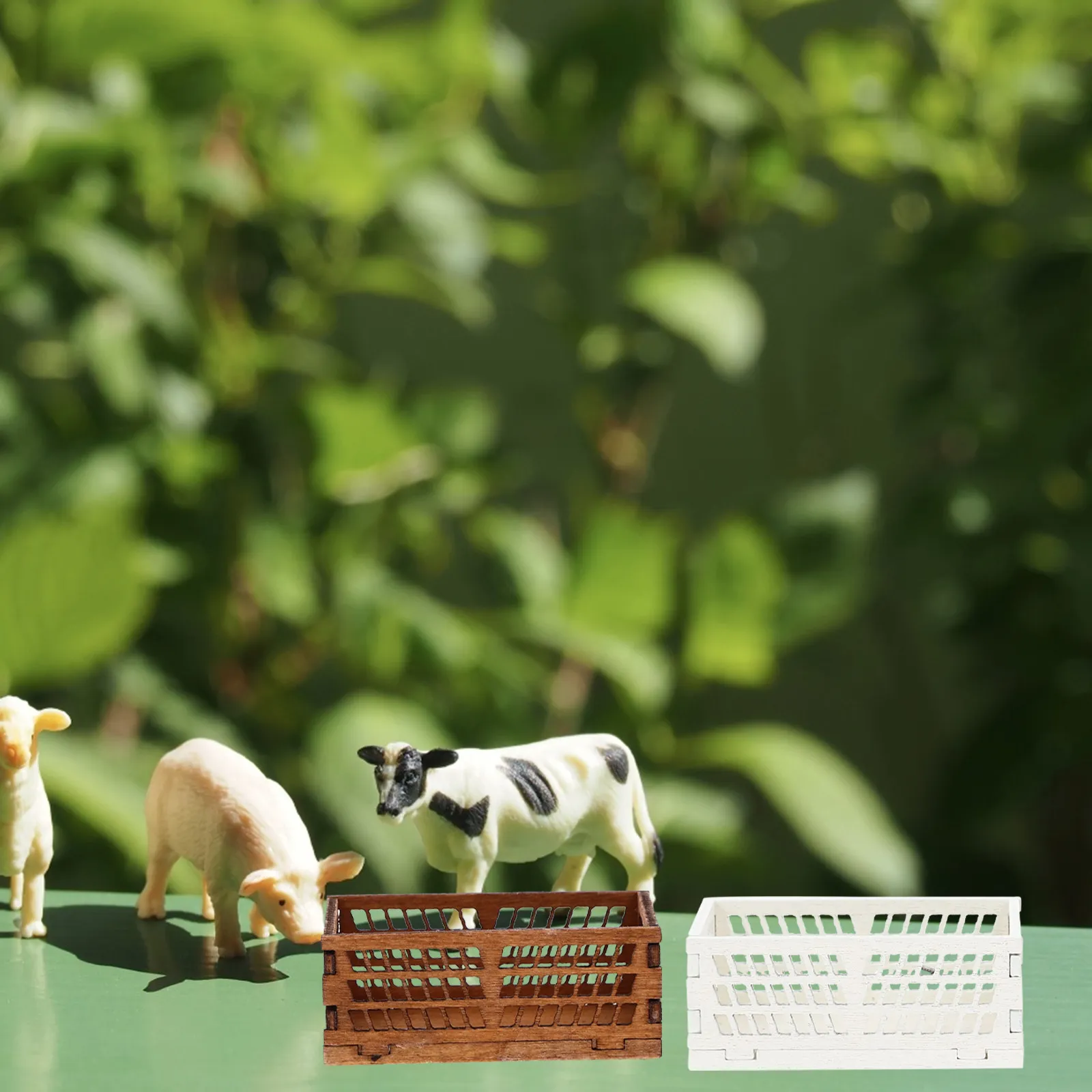 

2 шт. миниатюрные деревянные корзины для хранения, легкие модели корзин, аксессуары для декора миниатюрного дома, коробка для хранения