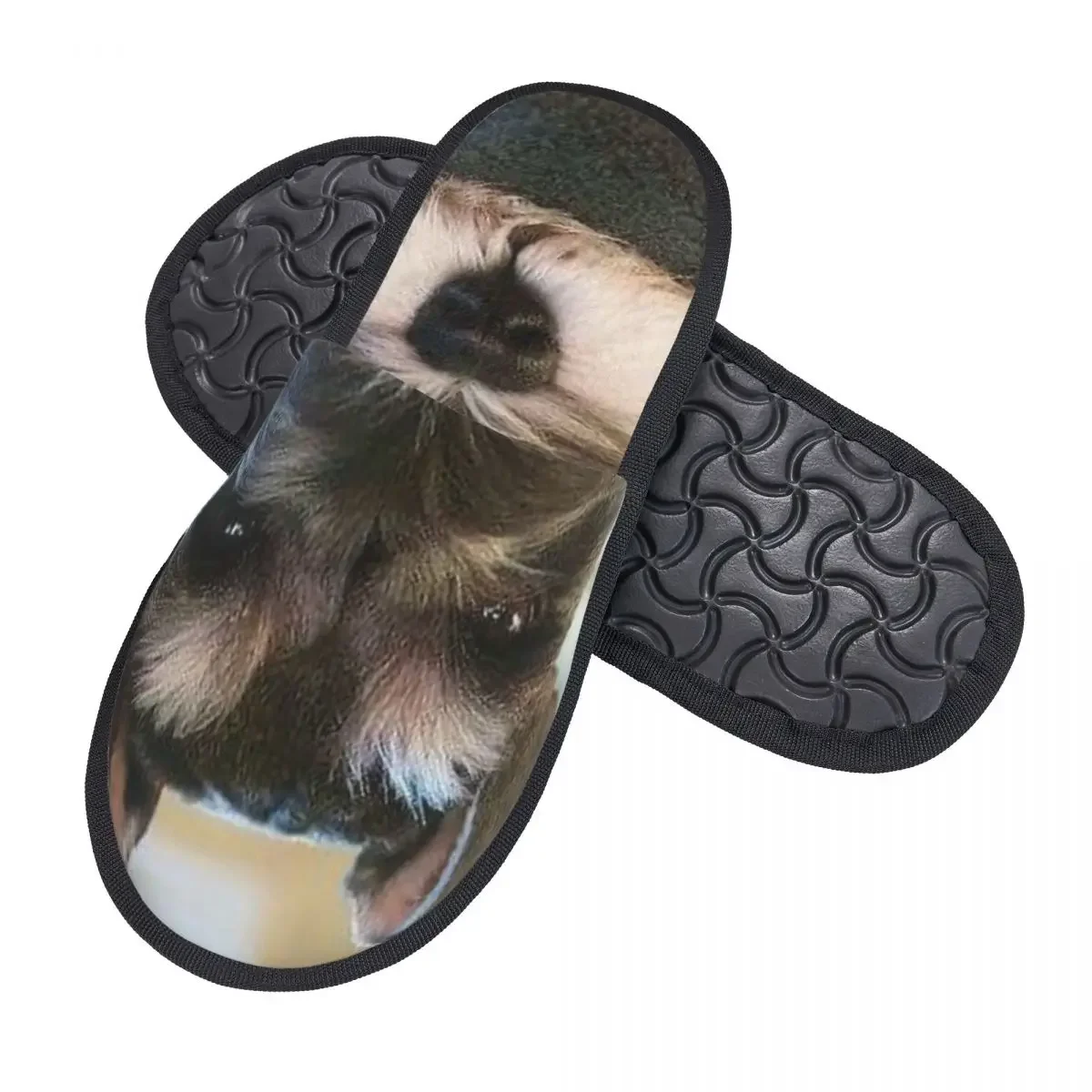 Custom Print Women Miniature Schnauzer Dog Puppy House Slippers Soft Warm Animal Memory Foam Fluffy Slipper Indoor Outdoor Shoes