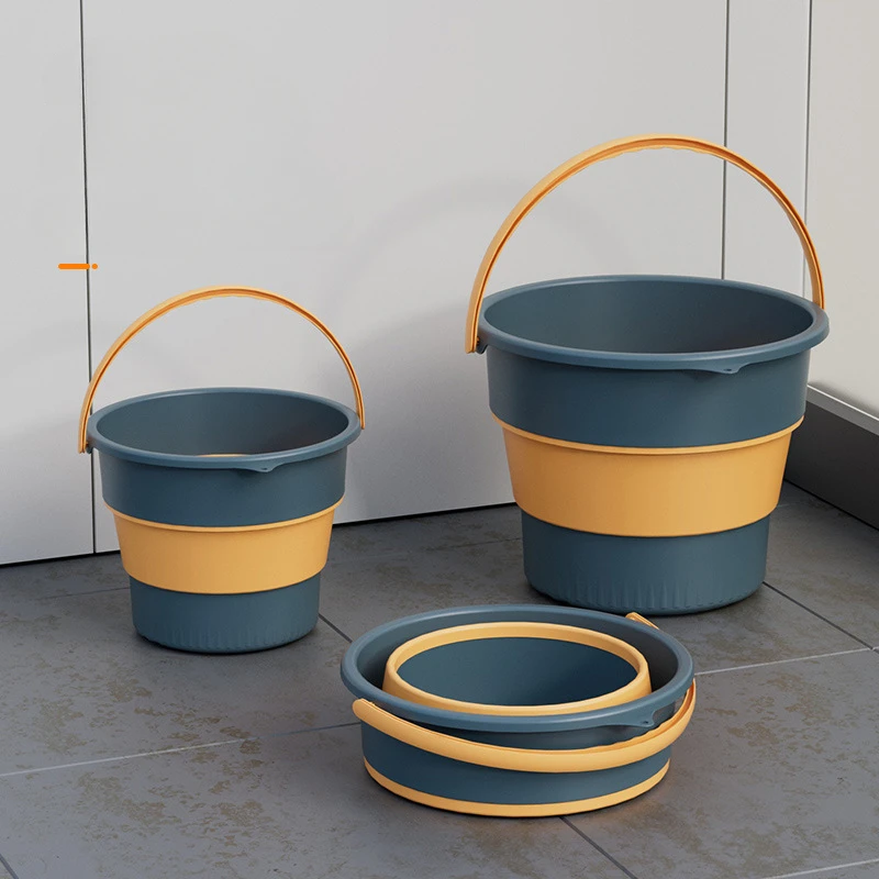 Silicone Bucket for Fishing Promotion Folding Bucket Car Wash Outdoor Fishing Supplies Square Bathroom Kitchen Camp Bucket