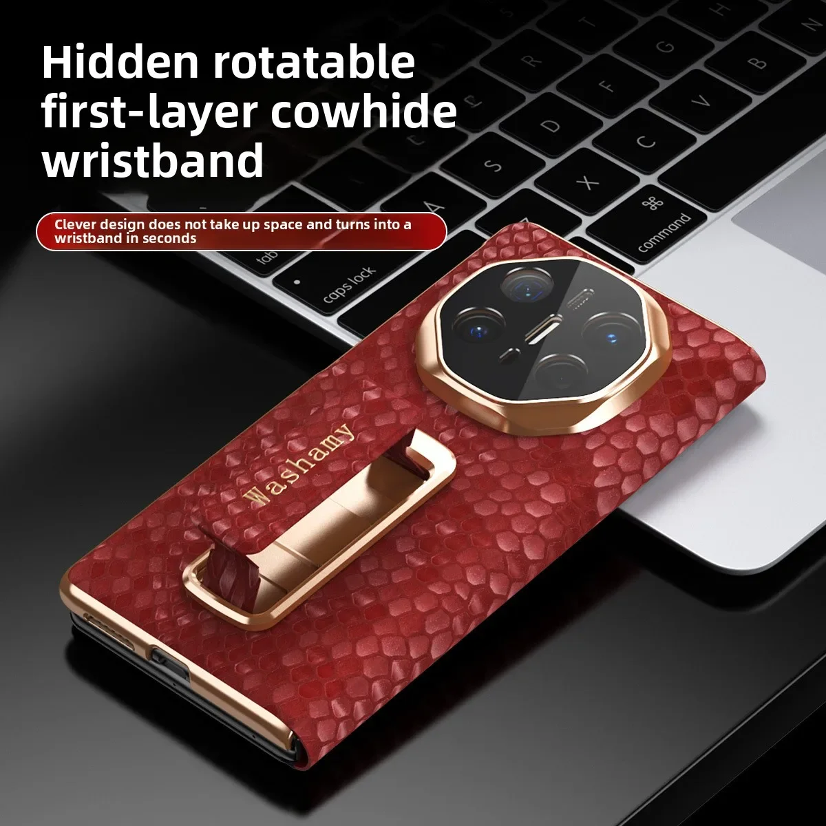 حافظة لهاتف هواوي ميت X6 X5 X3 الذكية نافذة الوجه جلد البقر التنين مقياس الملمس أغطية جلد سبيكة المغناطيسي الروتاري قوس قذيفة #4