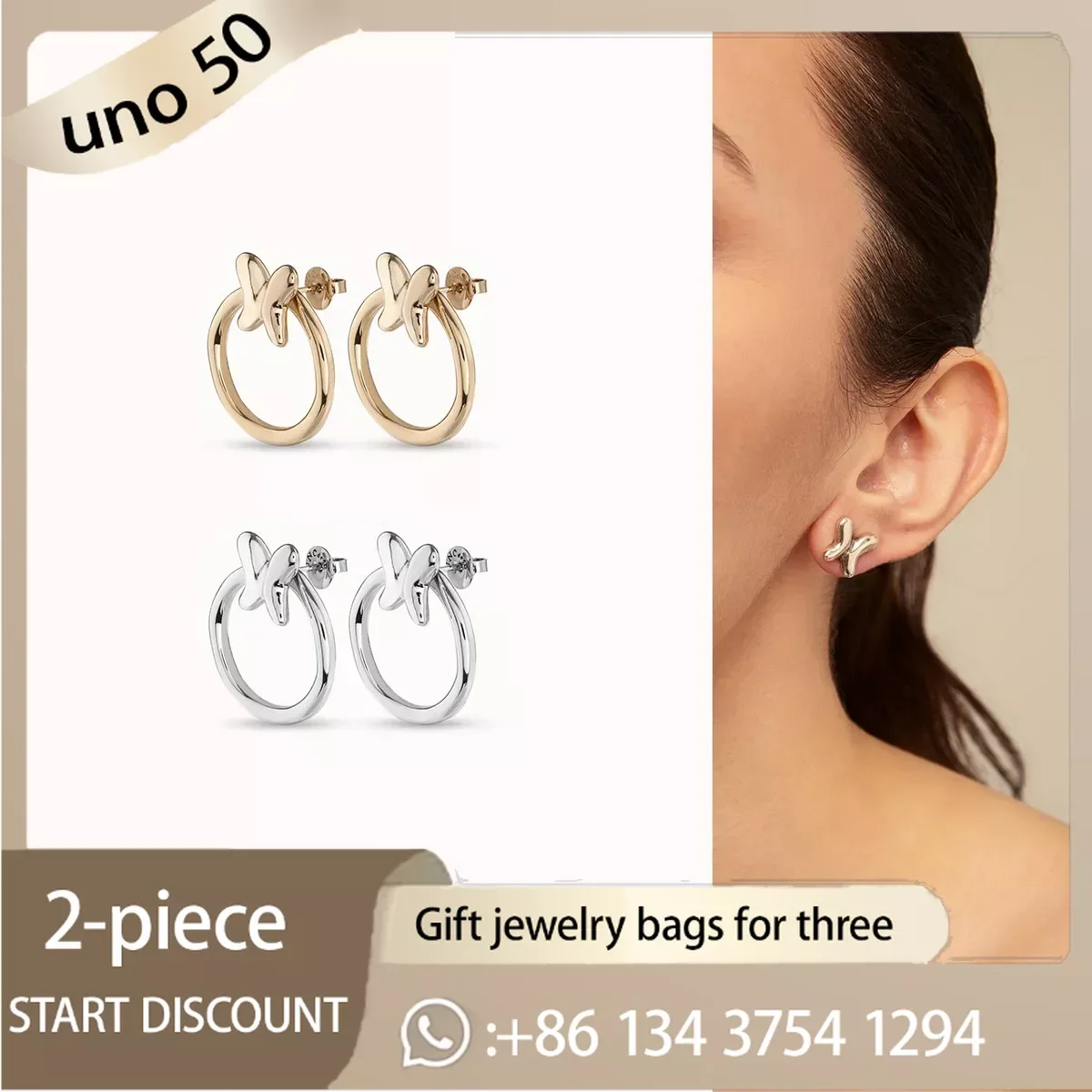 2024 Classic UNO DE 50 Popular 925 Silver Butterfly Shaped Earrings Romantic Jewelry For Valentine's Day Gifts For Women