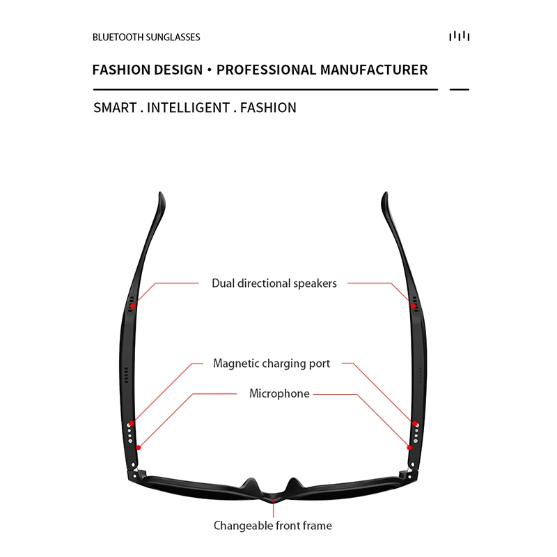 Gafas auriculares inteligentes inalámbricos Bluetooth 5,3 auriculares gafas de sol UV400 polarizadas Len Touch Contrl llamada música deporte gafas