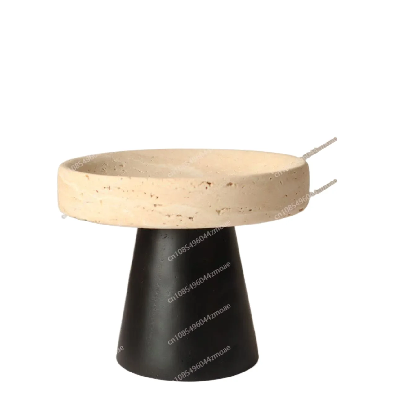 

yellow travertine fruit plate ornament high-footed storage desktop soft decoration