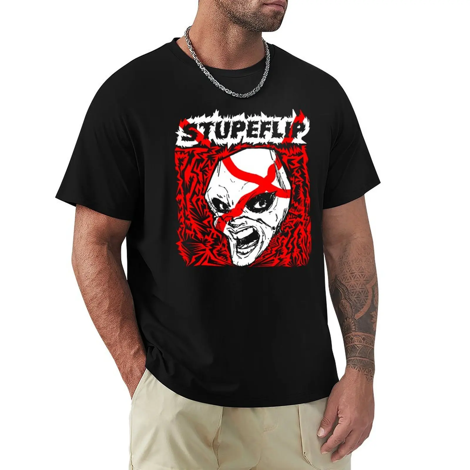 STUPEFLIP Red T-Shirt plus size tops customs sports fans workout shirts for men