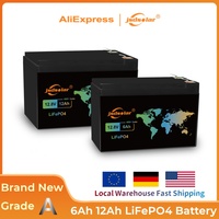 New Arrival jsdsolar 12V 6Ah 12Ah LiFePo4 Battery Lithium Iron Phosphate Batteries Built-in BMS for Kid Scooters Boat Motorcycle