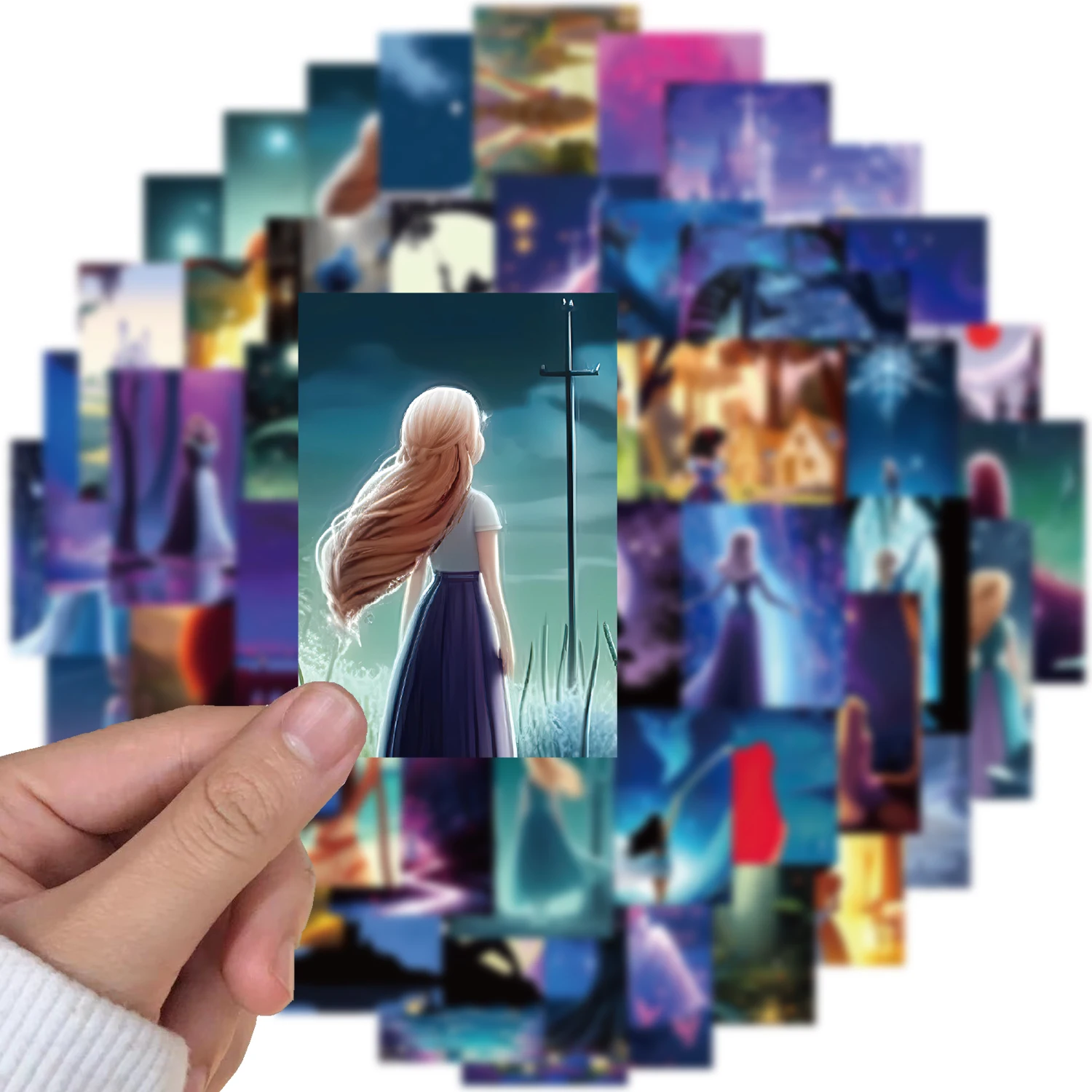 51 Stuks Retro Prinses Rug Cartoon Schattige Stickers Esthetische Graffiti Stickers Laptop Notebook Telefoon Decoratie Sticker Kind Speelgoed