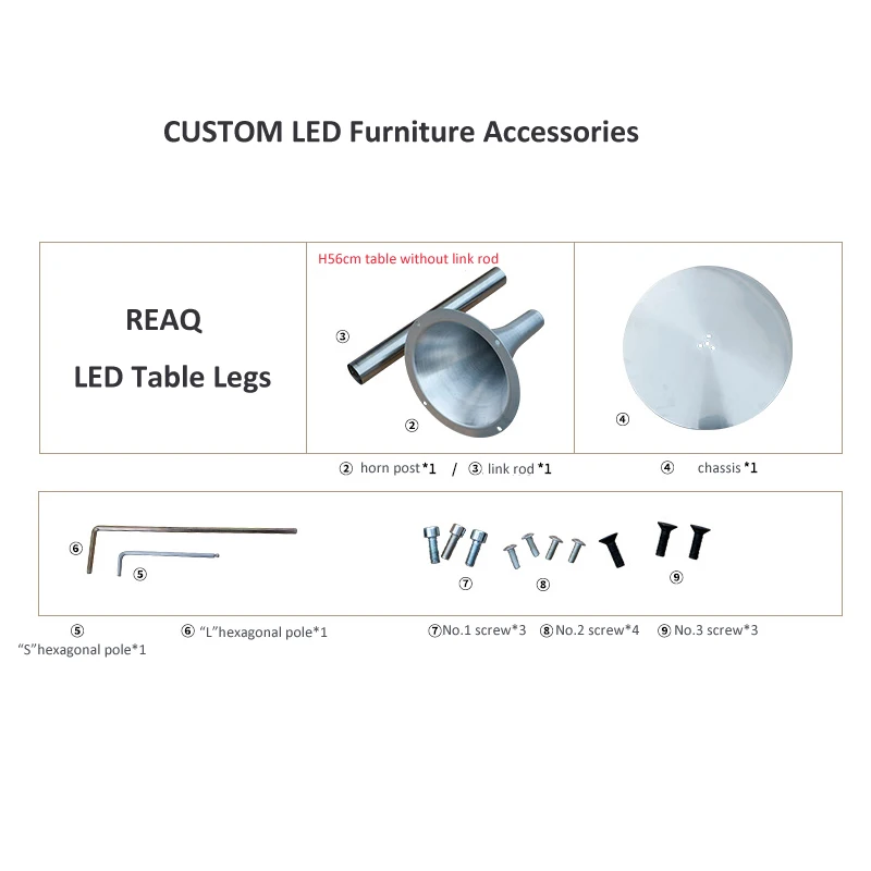 Reaql – pieds de Table LED en plastique, 40x7x32cm, accessoire de Table, lumineux, rond, klaxon, personnalisé