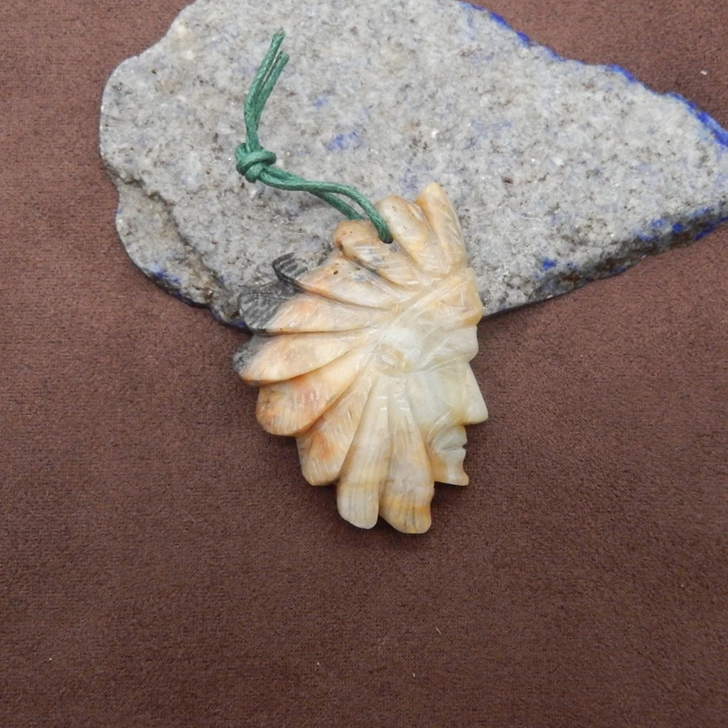 natural-gemstone-amazonite-indian-chief-pendant-47x35x9mm-199g-unique-carved-bead-charm-for-jewelry-making
