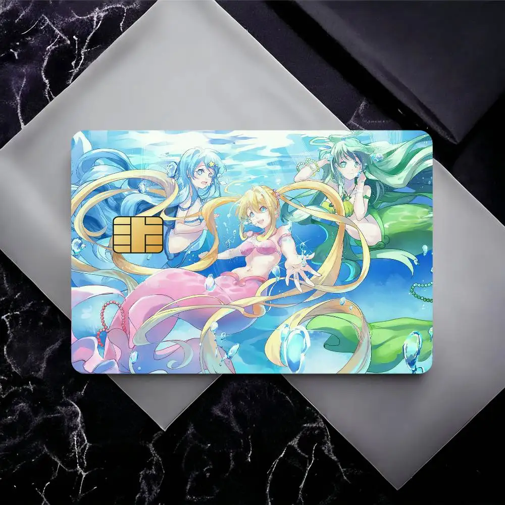 M-Mermaid Melody Pichi Pichi Pitch Credit Card Skin Stickers for Bank Card Bus Metro Card Sticker Waterproof Gift