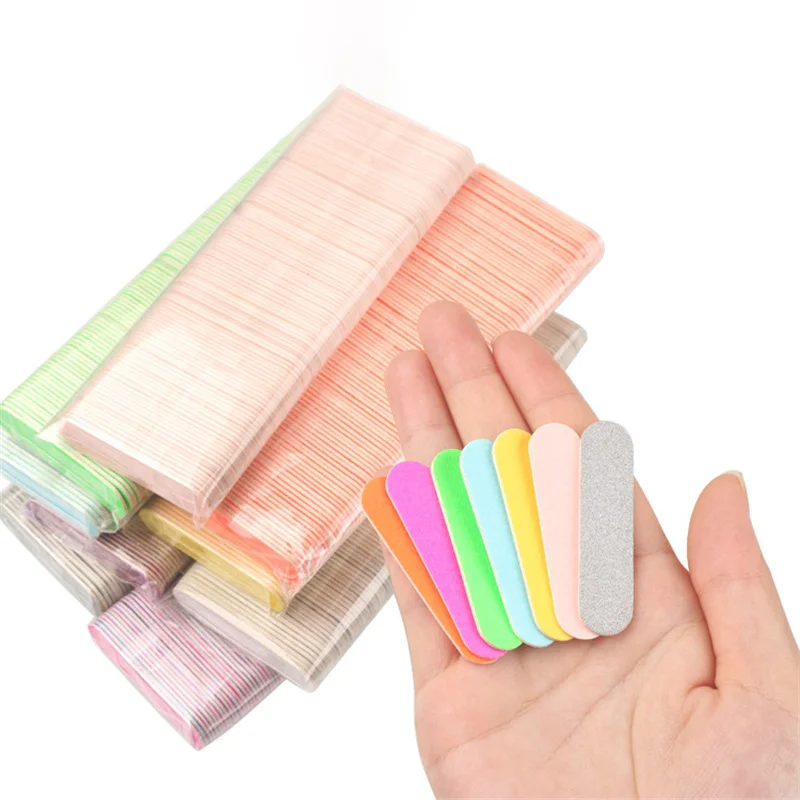 Double Side Nail Polish Sanding Disposable Mini Wooden Nail File Buffer Strips Grinding Polishing Manicure Tool 5/10/20/50/100