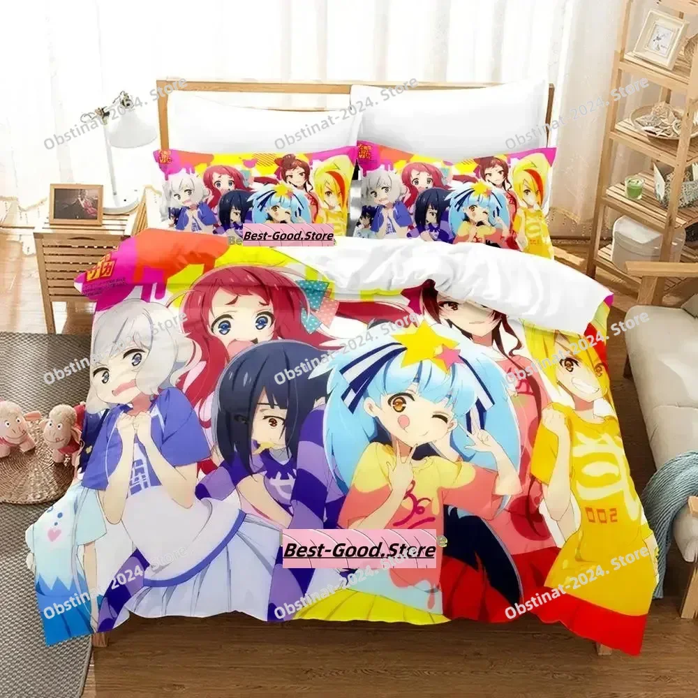 2023 Nieuwe Zombie Land Saga Beddengoed Set Cartoon Anime Driedelige Set Volwassen Kind Slaapkamer Dekbedovertrek Sets 3D Kawaii laken Set