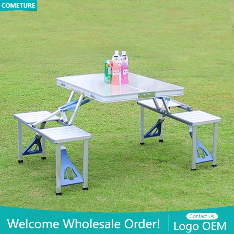 Multifunctional Portable Aluminum Alloy Folding Table, Outdoor Chair Set, Waterproof Durable Table