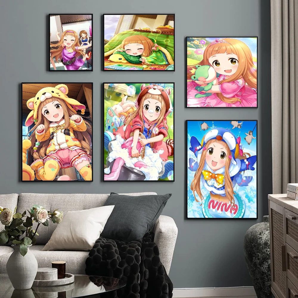 I-IDOLM S-STER C-Cinderella Girls Ichihara Nina Movie Sticky Posters Vintage Room Home Bar Cafe Decor Room Wall Decor