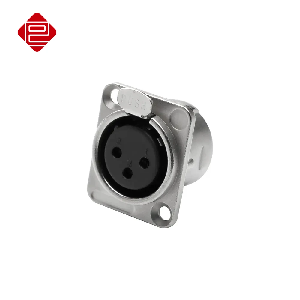 Pro-C Nickel Shell 3 Pin Male Female XLR Cannon D Type Panel Mount Audio Mic Mixer chassis Socket Microphone Connectors