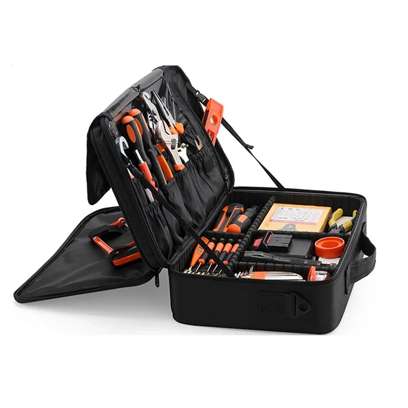 Multifunctional Tool Bag 3 Layer Waterproof Tool Storage Bag Portable Repair Worker Handbag Large Thickened Oxford Cloth Toolkit