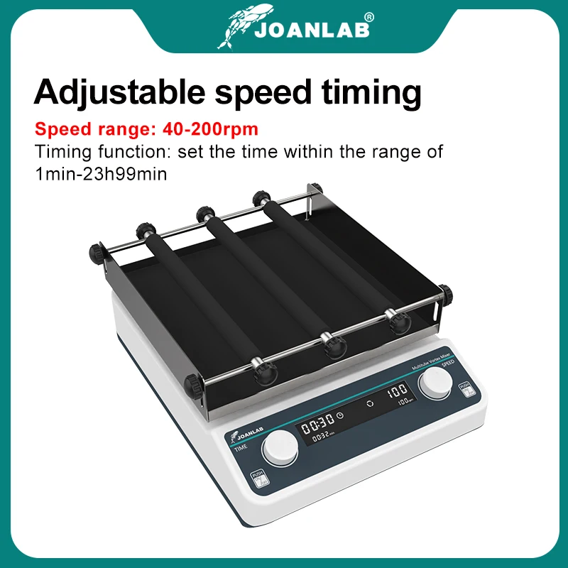 JOANLAB-agitador de laboratorio con pantalla LCD, oscilador de velocidad Horizontal multiusos, agitador Orbital de laboratorio de velocidad ajustable