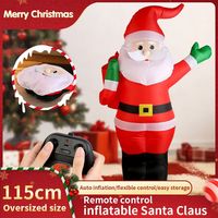 2.4G Remote Control Inflatable Santa Claus Self Standing Electric With 360°Rotation And Music Toys For Kids Christmas Gifts