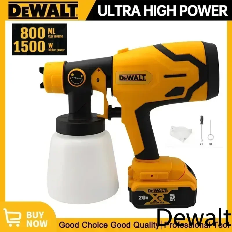 

Беспроводной электрический распылитель краски Dewalt 800 мл, портативный, высокомощный, для покраски мебели, аэрограф, работает от аккумулятора Dewalt