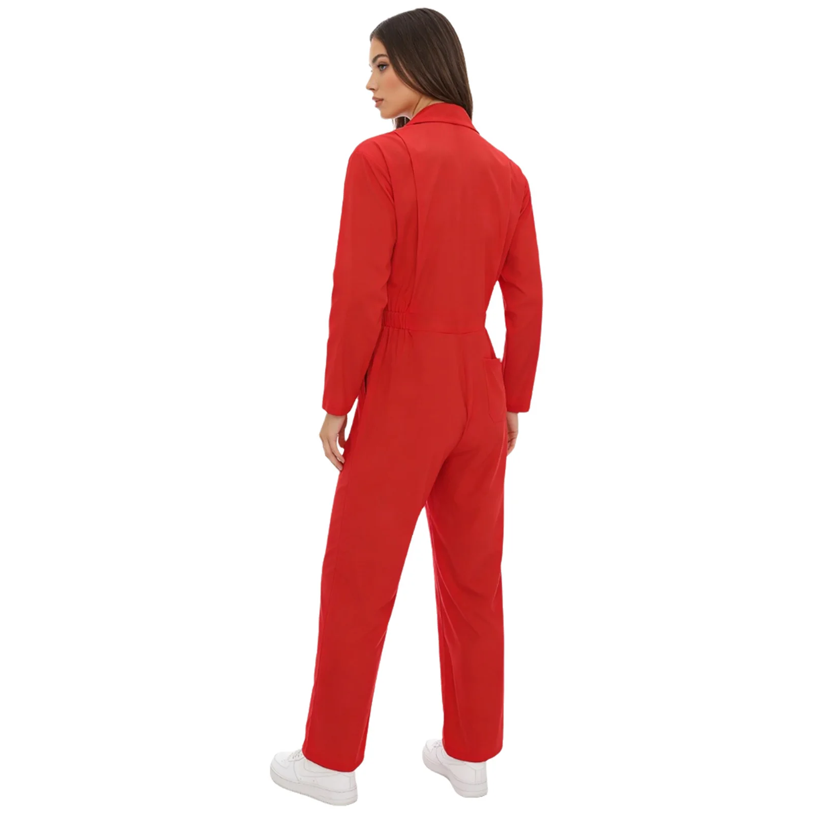 Womens Adult Full-body Workwear Coverall Mechanic Boiler Suit Flightsuit Long Sleeve Zipper Jumpsuit Workshop Cosplay Costume