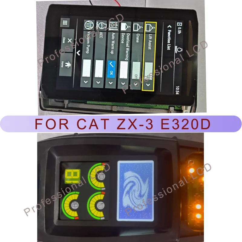 

LCD Display Screen Panel 279-7611 227-7698 2797611 2277698 For CAT ZX-3 E320D 320D 312D 330D Excavator Monitor LCD Repair