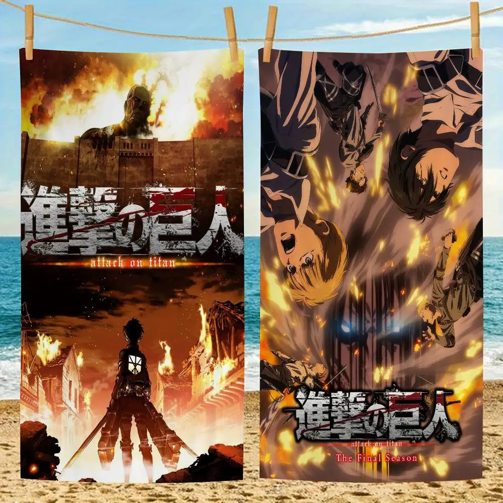 A-Attack On Titan Anime Big Microfiber Beach Towels Quick Dry Towel Sand Beach Towels Pool Towel For Travel Swim Pool Yoga