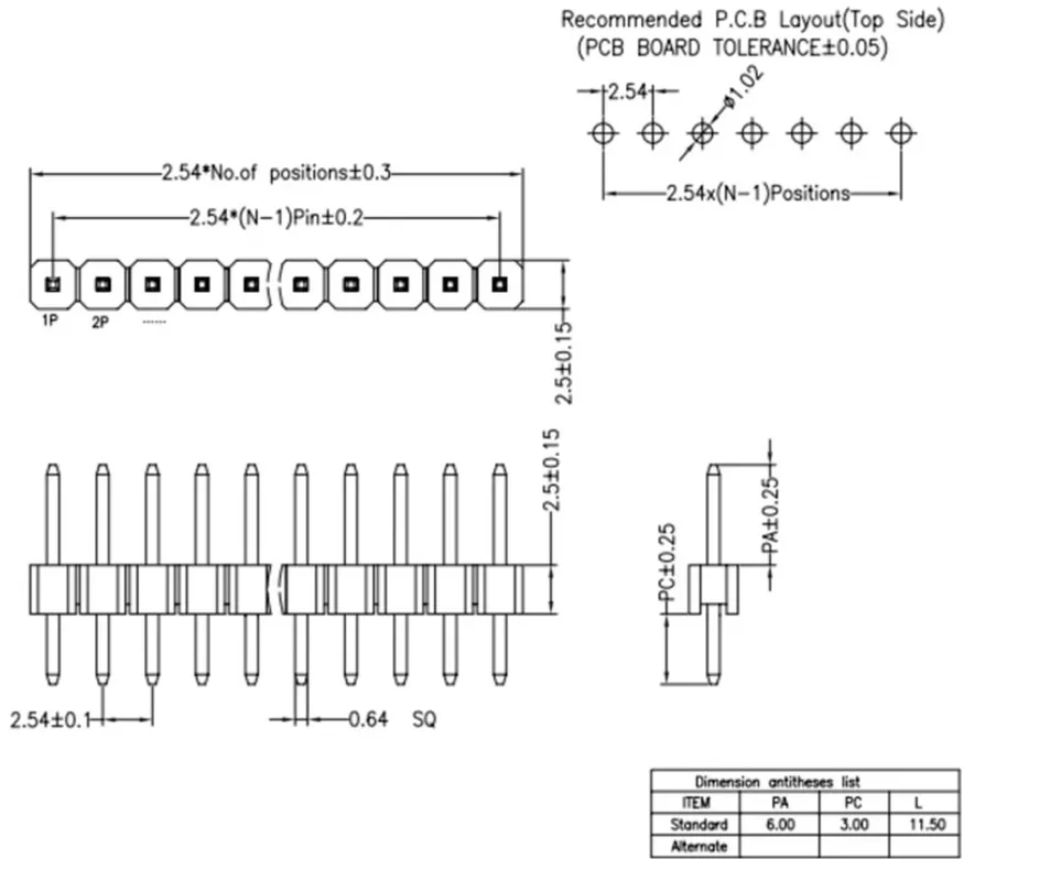 10~100PCS Spacing 2.54MM Single Row Pin Header Single Row Needle Contact Pin 1*40PIN 1P 2P 3P 4P 5P 6/7/8/9/10/12/14/15/16/20P