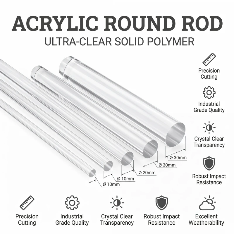 Acrylic Rod, Clear Acrylic Rod, PMMA Rod, Solid Acrylic Bar, Acrylic Round Bar, Organic Glass Rod