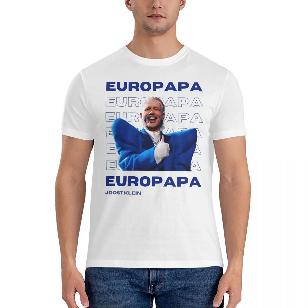 Europapa Eurovision Netherlands 2024 Men T Shirts Joost Klein Novelty Tee Shirt Short Sleeve Crew Neck T-Shirts 100% Cotton