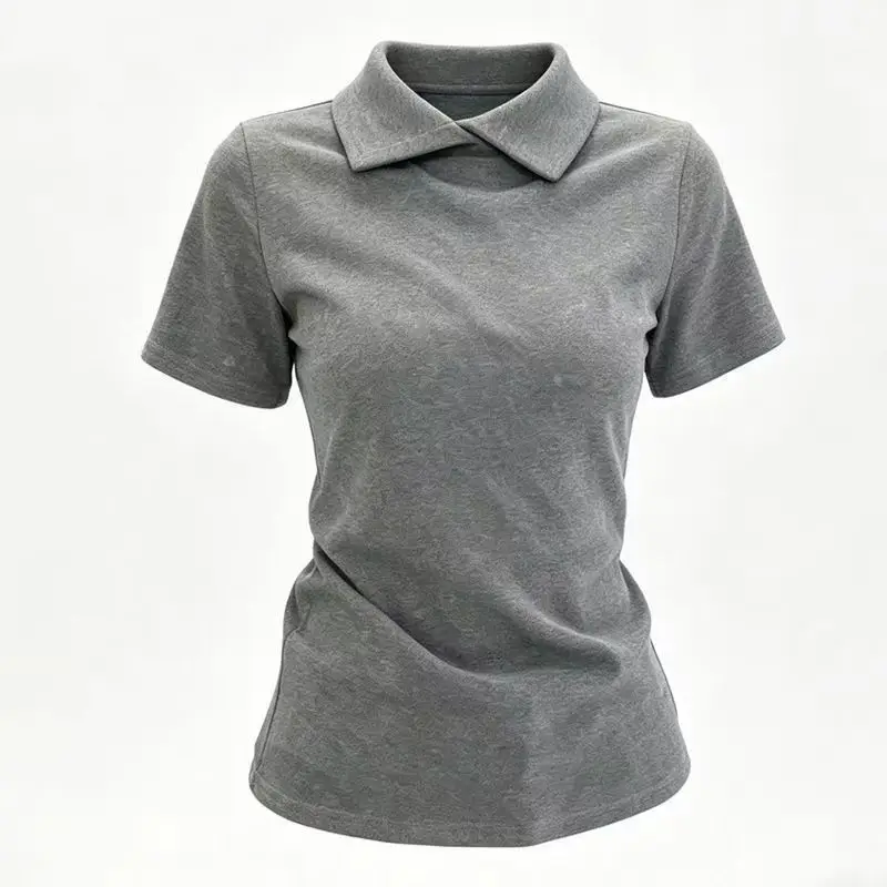Simplicity Button Patchwork Short Sleeve Korean Pullovers Top Summer All-match Fashion T Shirt Tops Trend Vintage Women Clothing