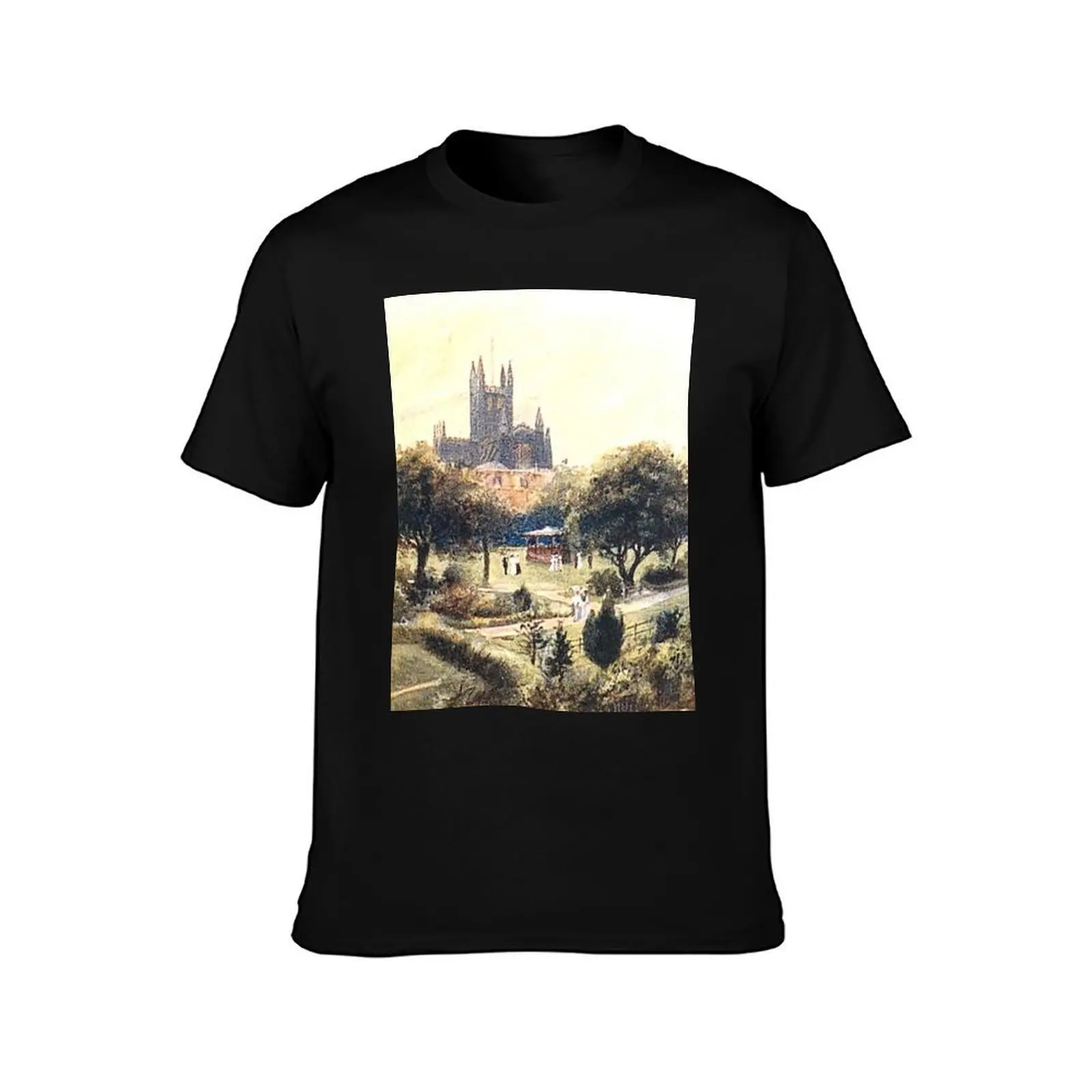 Bath Cathedral from North Parade Bridge Bath Somerset England T-Shirt Summer Casual Cotton Tee Oversized Streetwear Tops