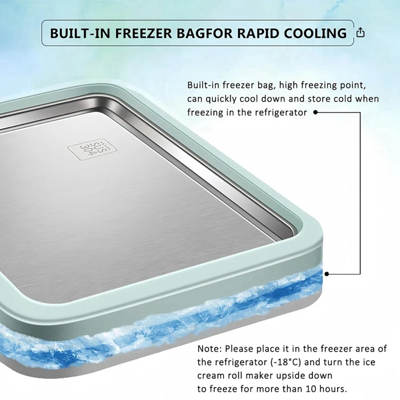 Machine à Crème Glacée Instantanée en Acier Inoxydable de Qualité Alimentaire, Congeler des Rouleaux de Yaogés Faits à la Main