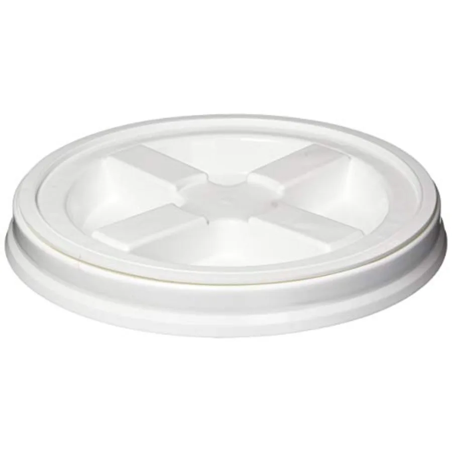 

Seal Lid- Pet Food Storage Airtight Container Lids - Fits 3.5, 5, 6, and 7 Gallon Buckets, White, Made in USA, Pack of 1