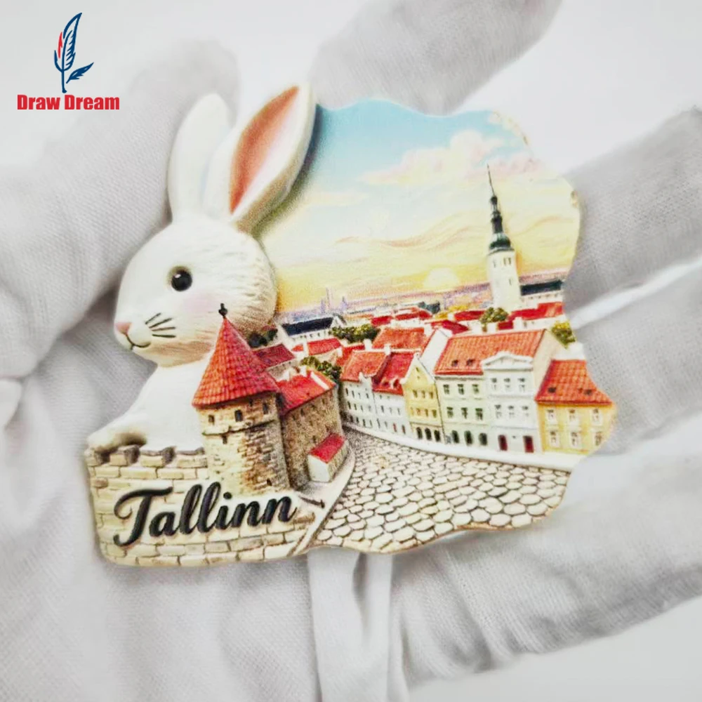 1Pc Tallinn Fridge Magnet World Travel Souvenir Collection Suitable for Home and Office Decoration, Personalized Exclusive Travel Souvenir Magnetic Fridge Magnet, Home Decoration, Kitchen, Room, Office, Cabinet Crafts, Gifts, Holiday Souvenirs, Exquisite Small Gifts