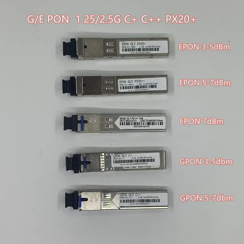 Epon GPON SC OLT Optische Transceiver PX20+PX20++ Px20+++ C+C++ SFPOLT1.25G 1490/1310nm 3-7dBm Sc Olt Ftth Solutionmodule Voor