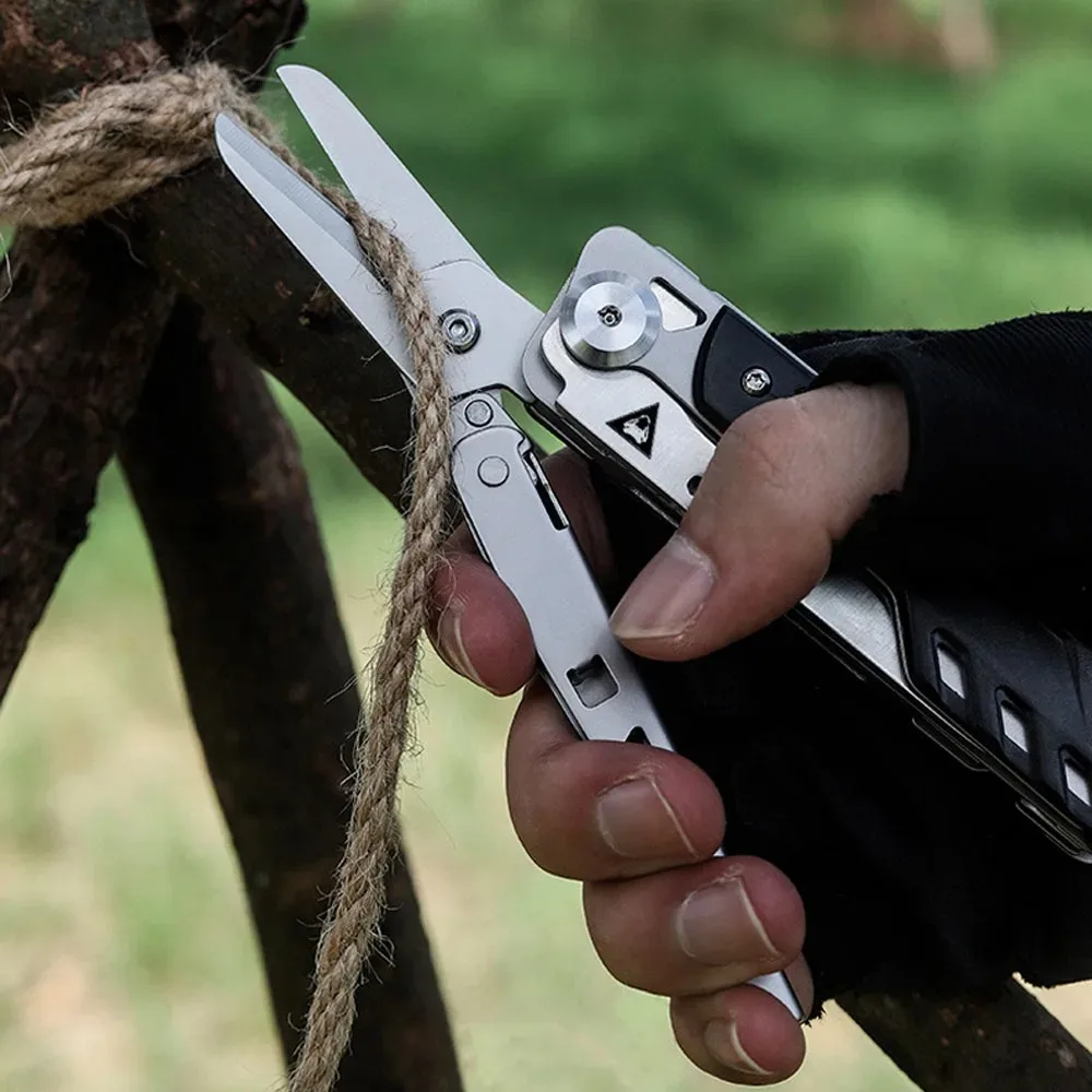 Couteaux de poche compacts EDC12 à diverses fonctions, équipements et appareils pour hommes, multi-outils, ciseaux, camping, randonnée, couteaux