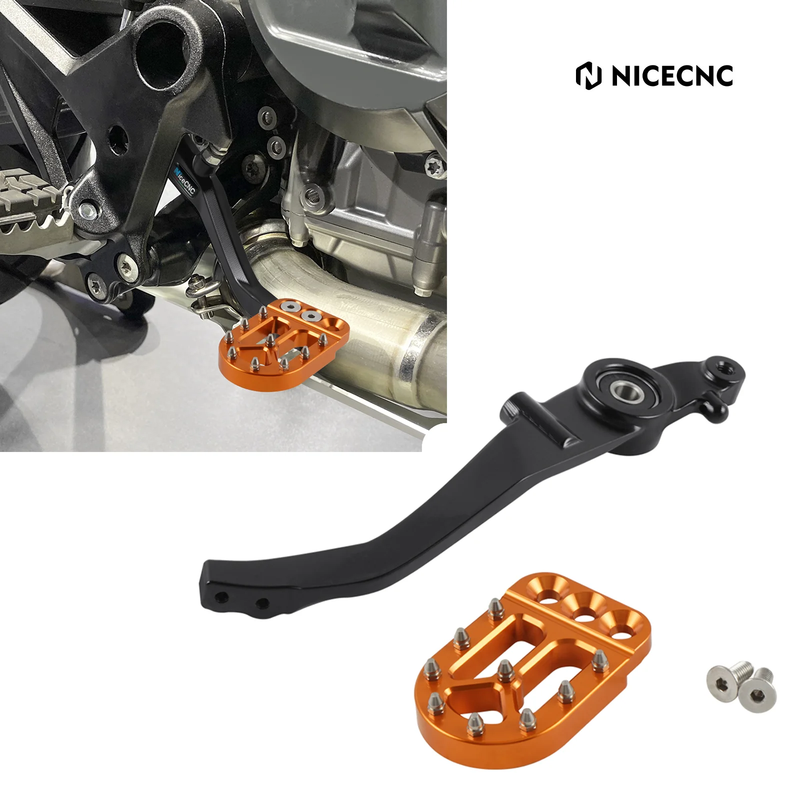 NICECNC Rear Brake Lever Pedal Plate Set For KTM 790 890 Adventure 2019-23 Husqvarna NORDEN 901 Motorcycle Accessories Firm Grip