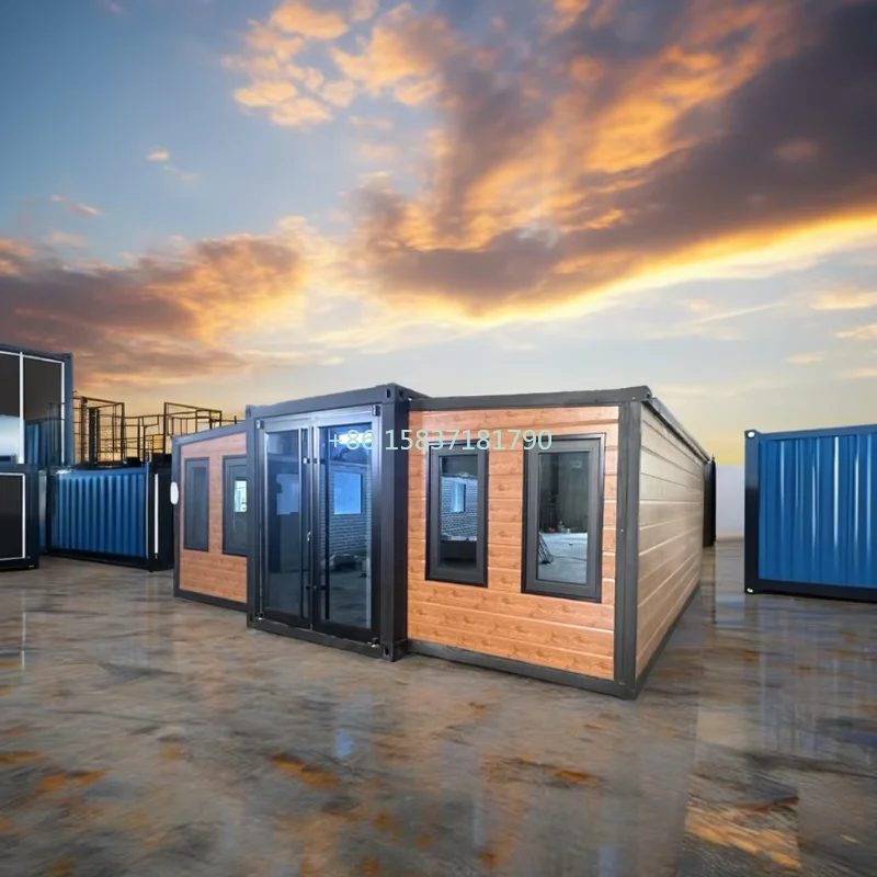 Casa de contêiner moderna expansível dobrável casa pré-fabricada villa construída painéis sanduíche de aço pacote plano design de casa 20 pés pequena casa