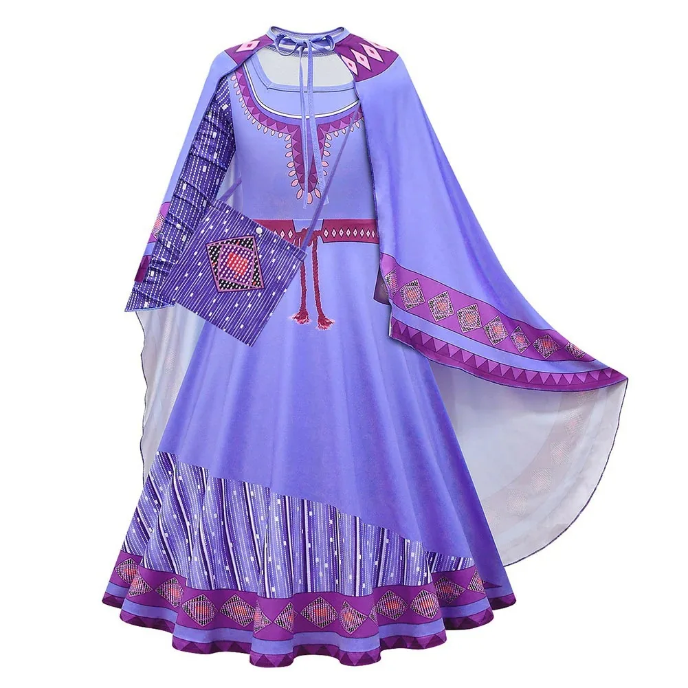 Wish Dress Up Kids Girls Asha Cospaly Costume Halloween Princess Party Dress Carnival Birthday Outfit Toddler Girl Outfit