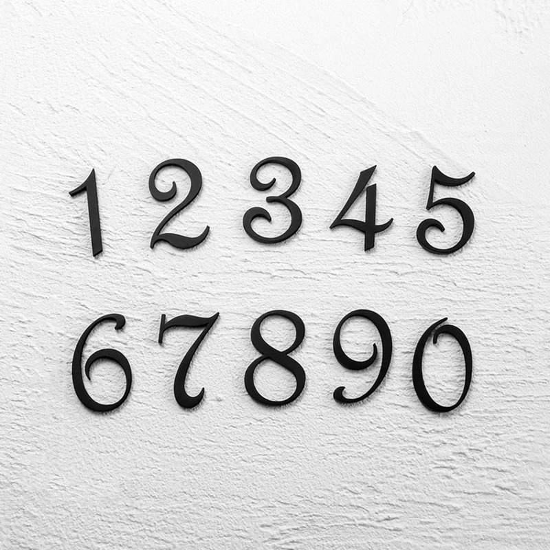 1PCS Solid Brass Self-adhesive House Number Address Digits 0~9 Door Plates Door Plaque Signs Apartment Dormitory House Signs